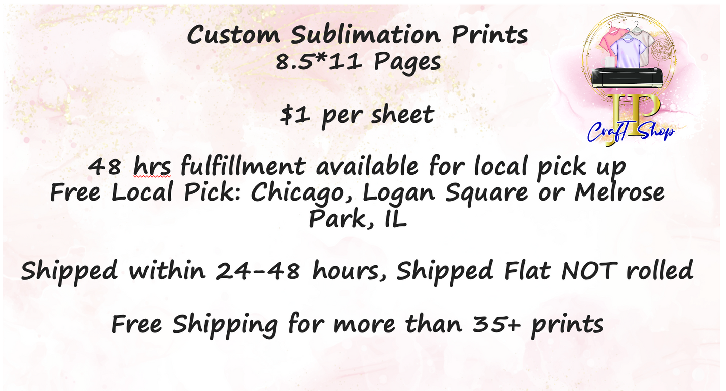 Sublimation Sheet Print